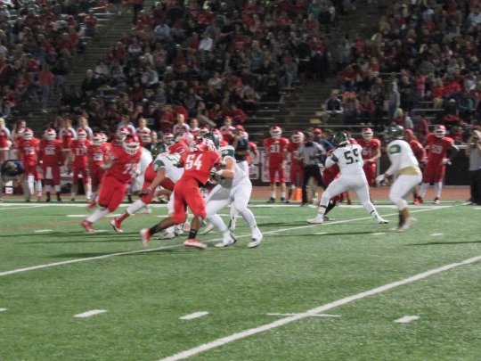 Mira Costa Senior Wade Widmer blocks a Redondo player in an attempt to protect the ball.