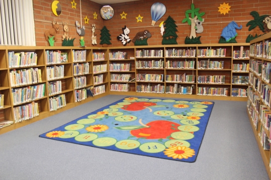 There is also a designated corner for children to sit and read, or listen to a guest speaker.