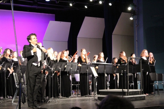 The Costa band program is instructed by Joel Carlson, and he conducted the whole concert. 