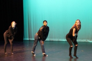 Costa students Toby Kamish, Cara Christian, and Claire Layden dance at the Drama Benefit Show. They danced to the song Seasons of Love by Johnathan Larson. 