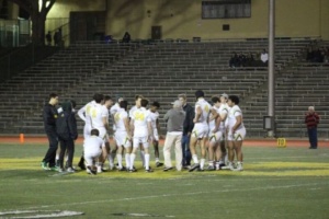 Costa’s Rugby coach calls the team together for a meeting right before overtime. Costa went into overtime in their first CIF game and lost 19-26 to Torrey Pines High School.